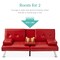 Best Choice Products Modern Faux Leather Convertible Futon Sofa w/ Removable Armrests, 2 Cupholders